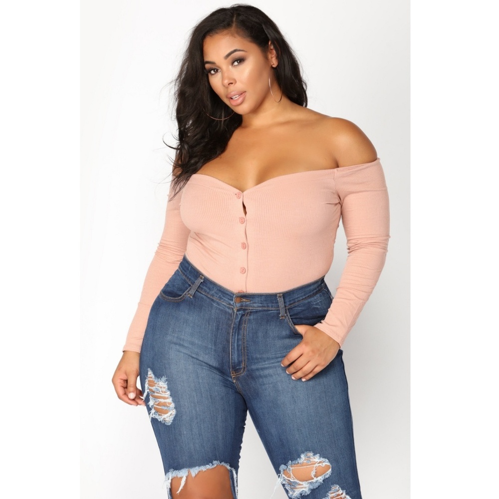 Fool In Love Off Shoulder Bodysuit - Mauve